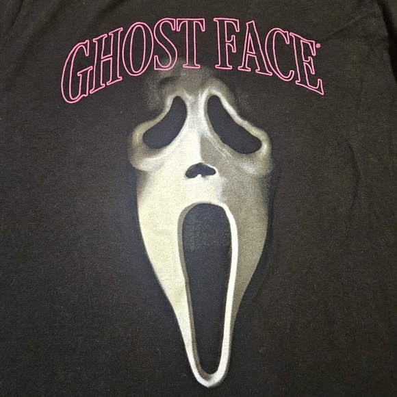 Ghost Face Scream Mask Tee Black Pink Graphic T-Shirt Mens Sz M Horror Halloween - Picture 2 of 7